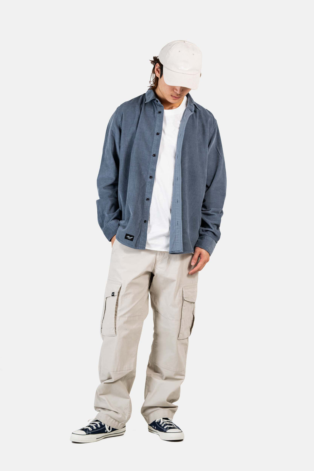 Strike Shirt - Grey Blue Corduroy - Reell Pakistan