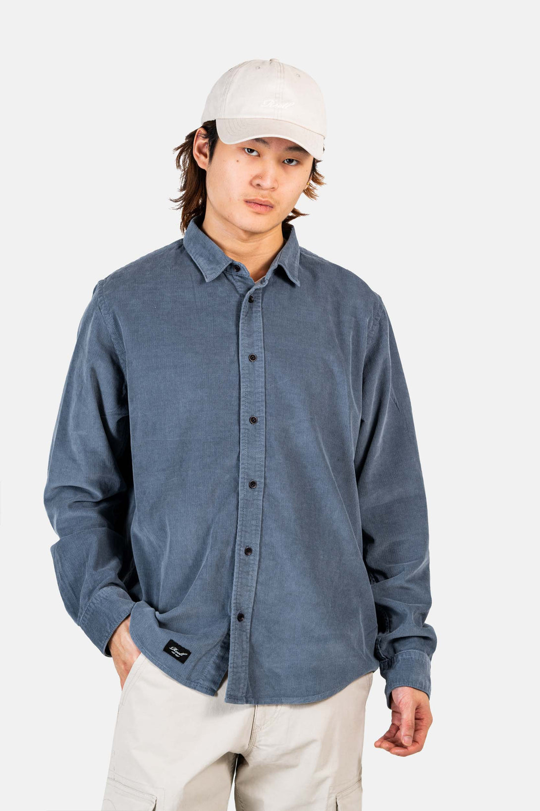 Strike Shirt - Grey Blue Corduroy - Reell Pakistan