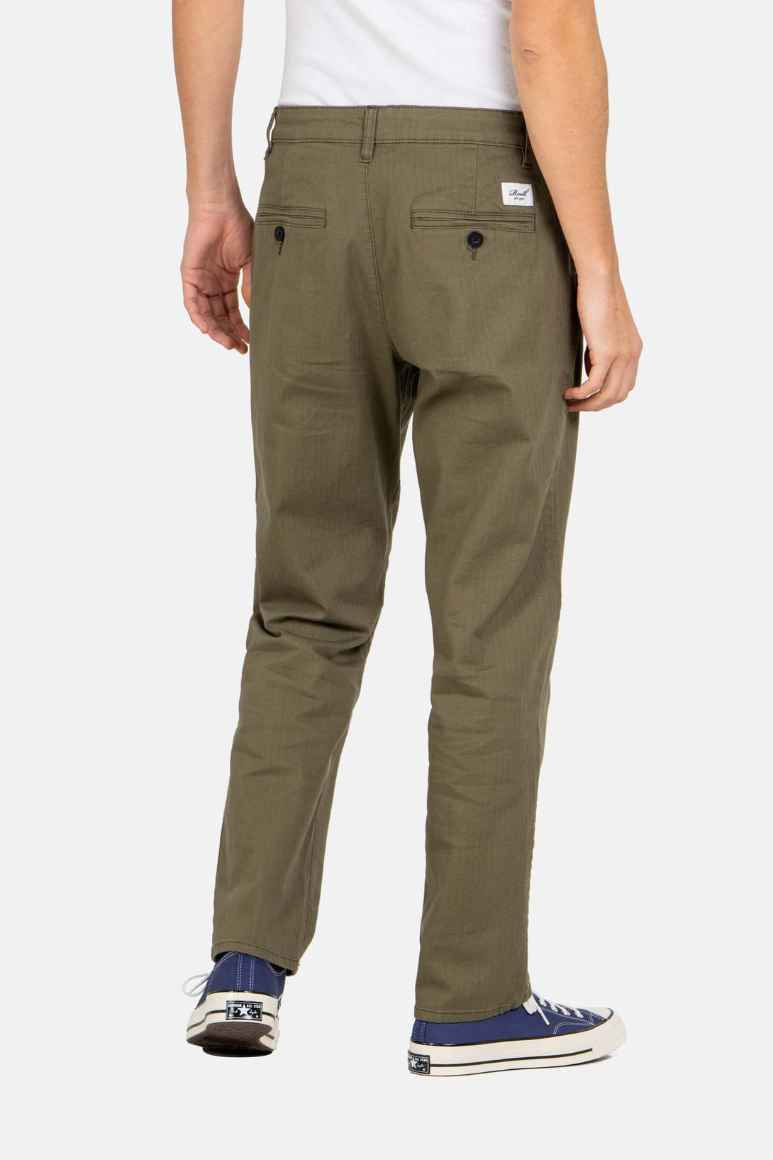 Regular Flex Chino - Olive Herringbone - Reell Pakistan