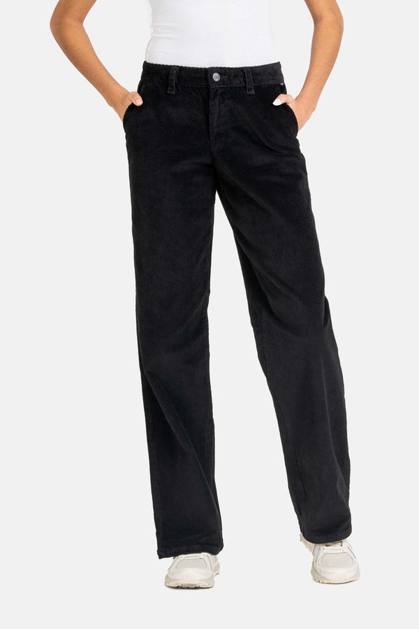 Women Kim Pant - Black Corduroy - Reell Pakistan