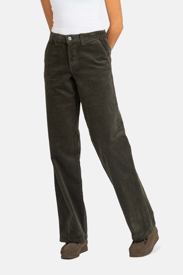 Women Kim Pant - Dark Green Corduroy - Reell Pakistan
