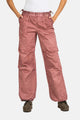 Women Parachute Pant - Bark Brown Cold Dye