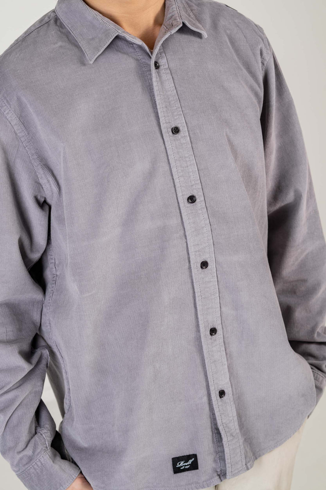 Strike Shirt - Grey Purple Corduroy - Reell Pakistan