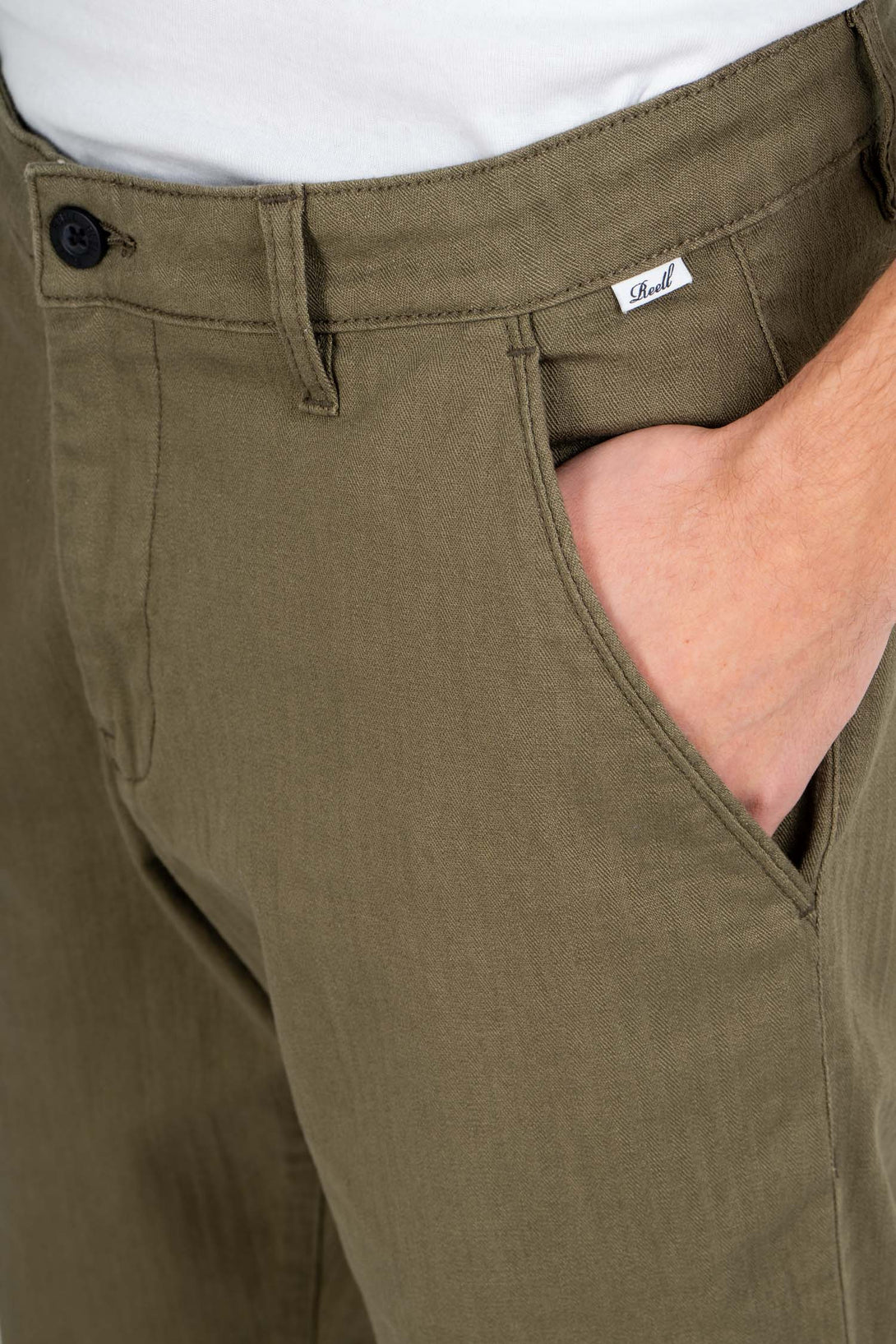 Regular Flex Chino - Olive Herringbone - Reell Pakistan