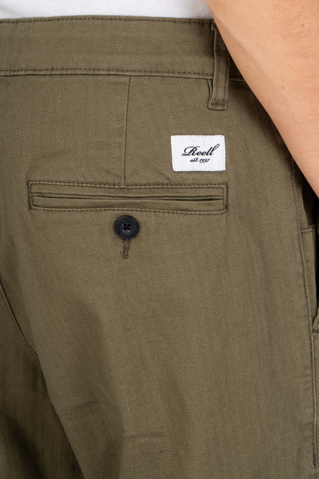 Regular Flex Chino - Olive Herringbone - Reell Pakistan