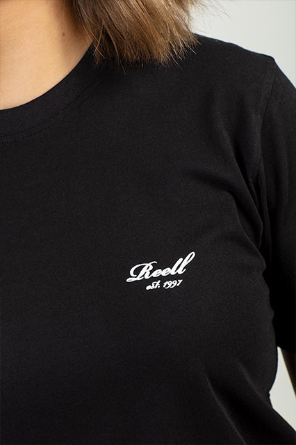 Women Logo T Shirt - Deep Black - Reell Pakistan