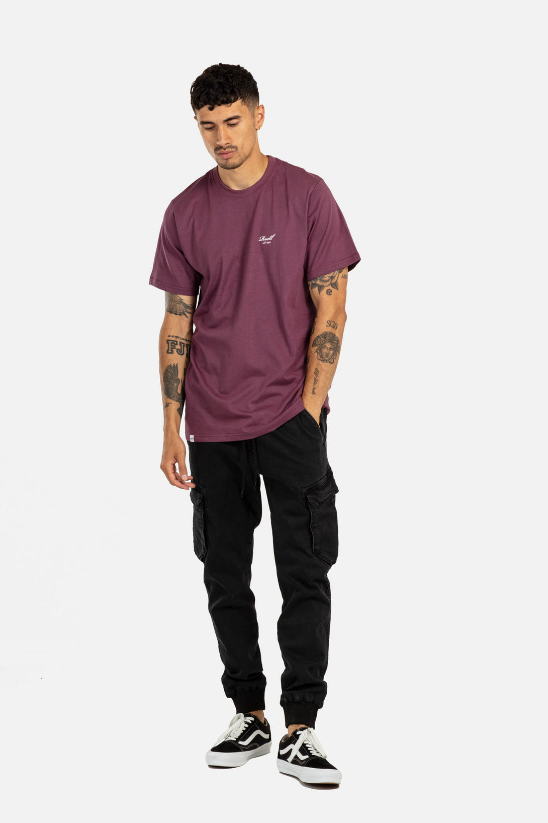 Regular Logo T-Shirt - Plum Purple - Reell Pakistan