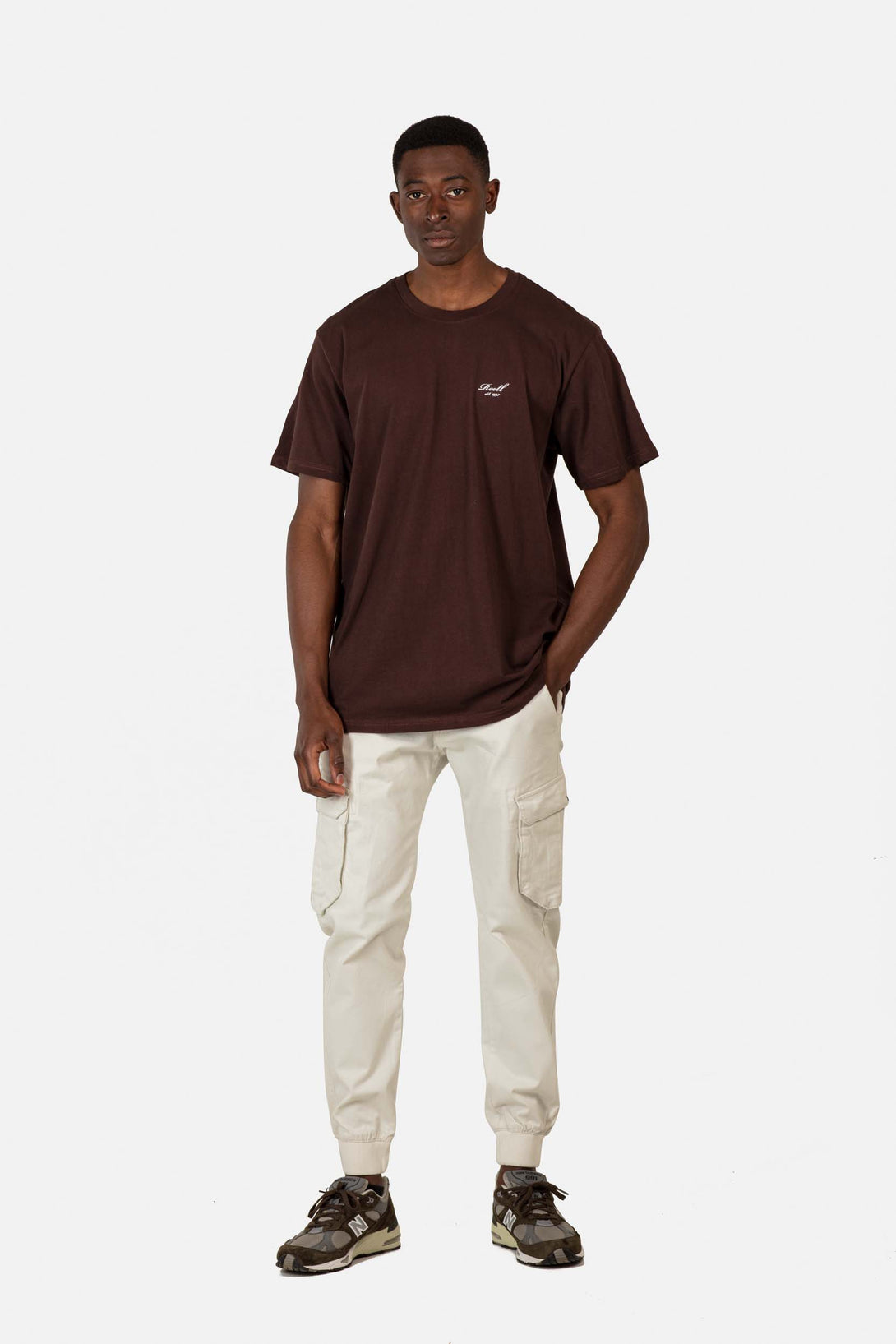 Staple Logo T-Shirt - Choc Brown - Reell Pakistan