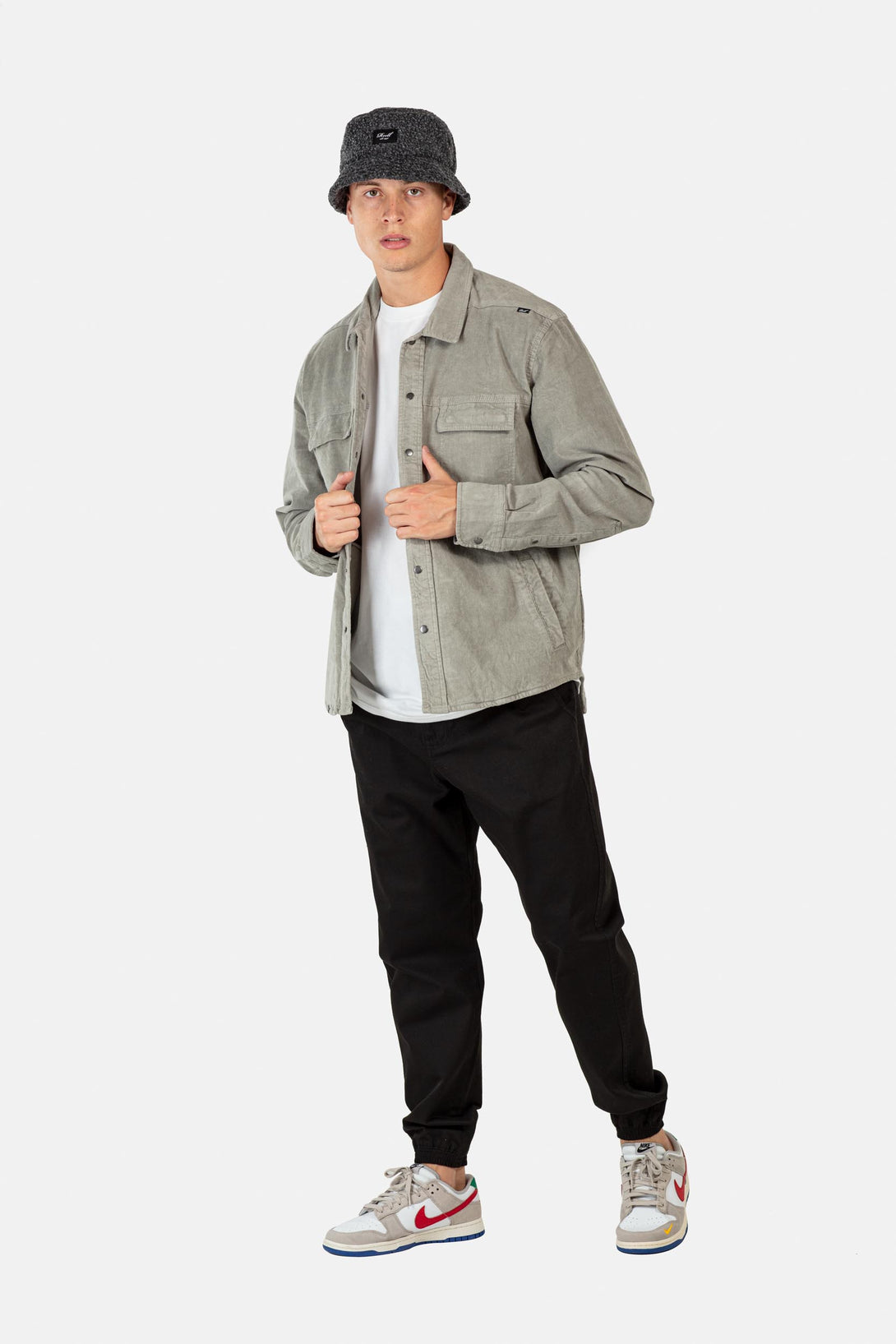 Duke Over Shirt - Baby Cord Grey Mint - Reell Pakistan