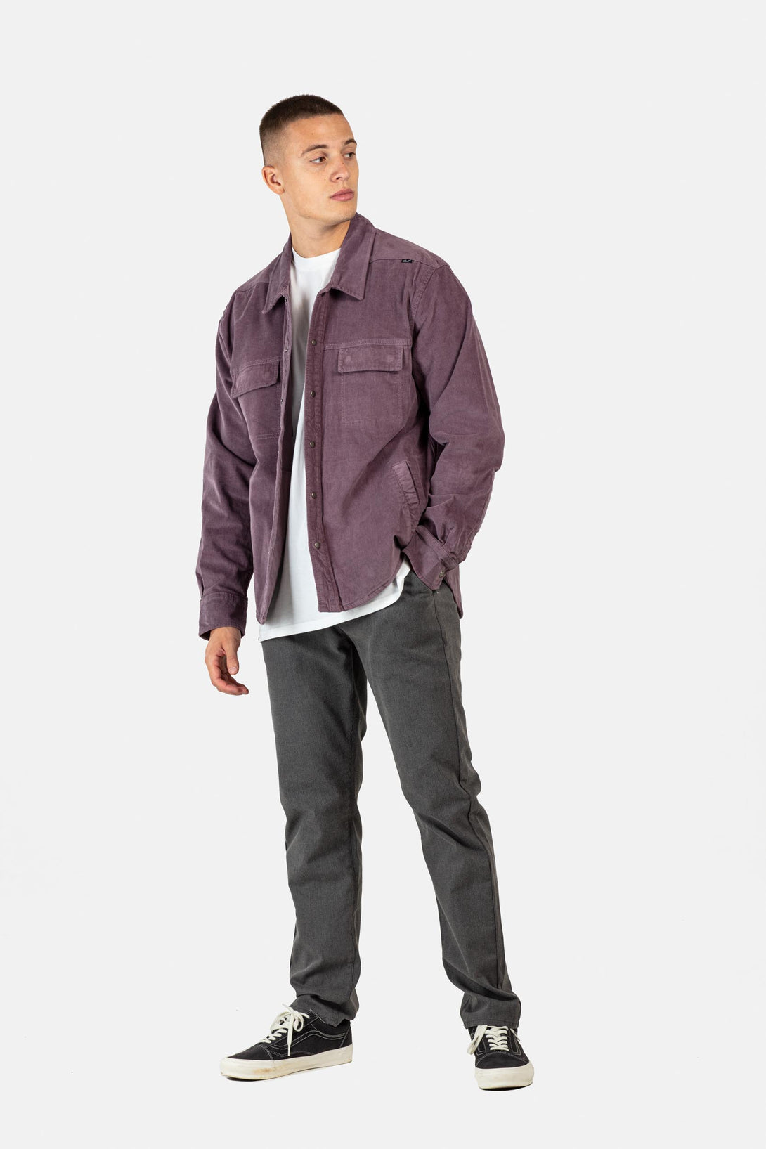 Duke Over Shirt - Baby Cord Purple - Reell Pakistan