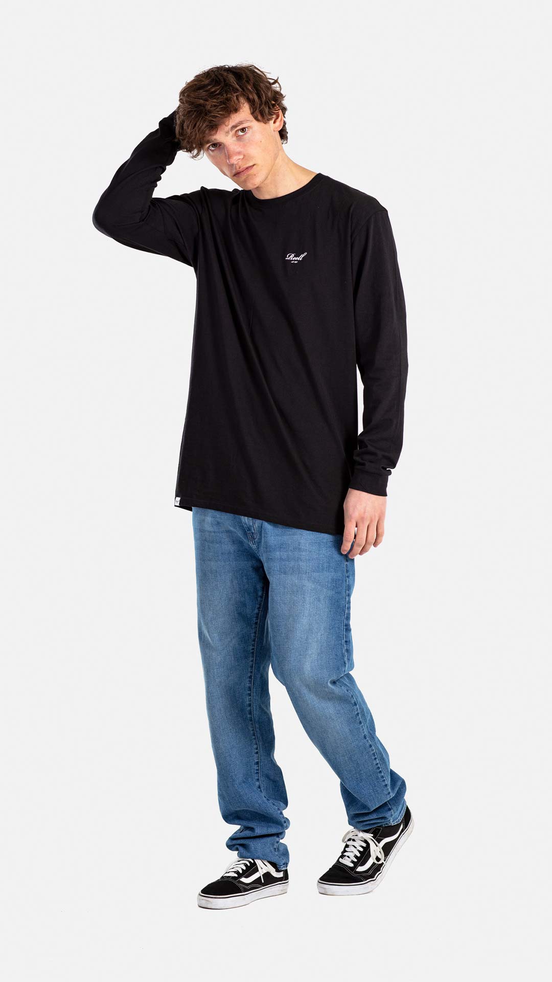 Regular Logo Long Sleeve - Deep Black - Reell Pakistan