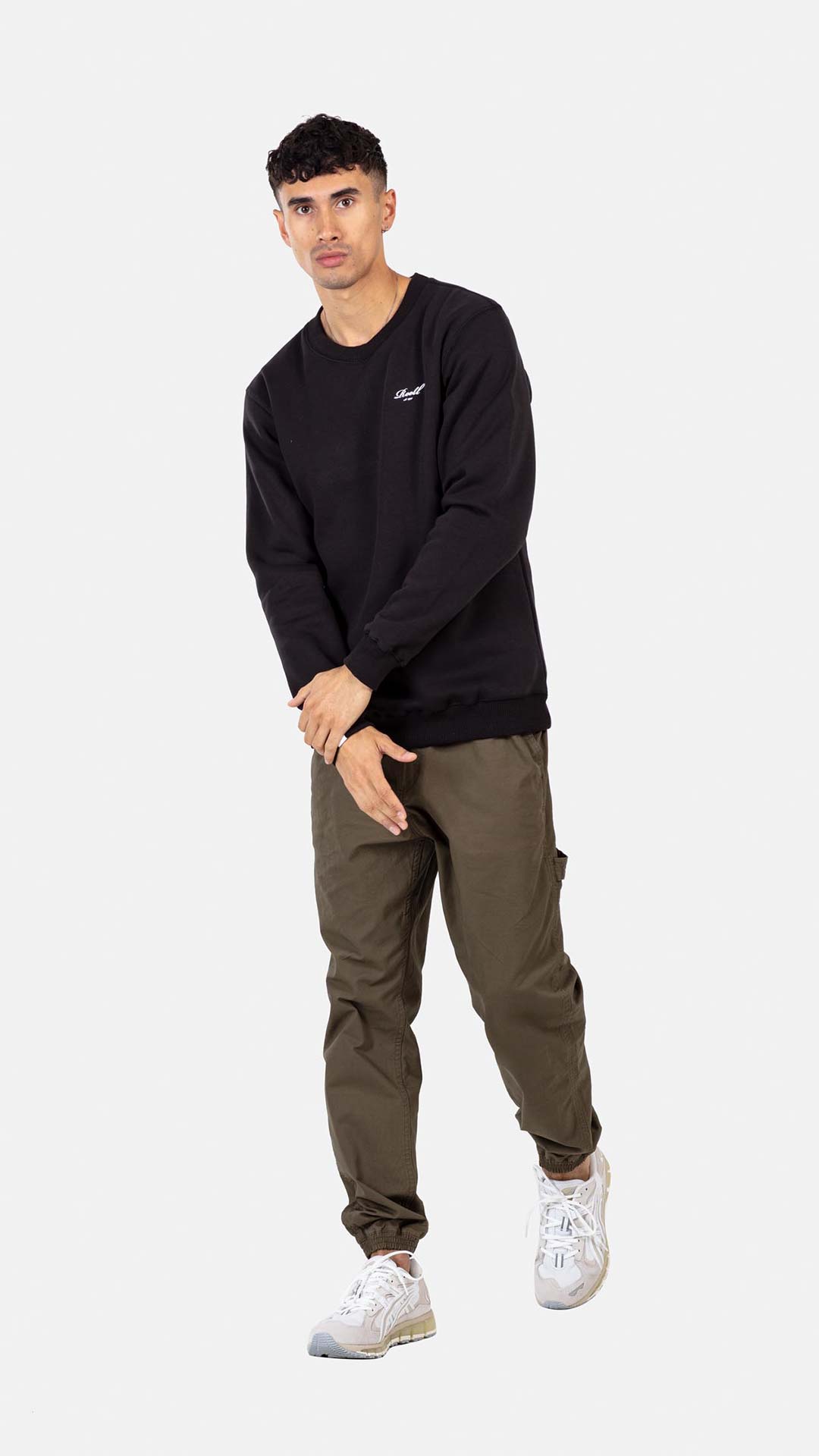 Regular Logo Crewneck - Deep Black - Reell Pakistan