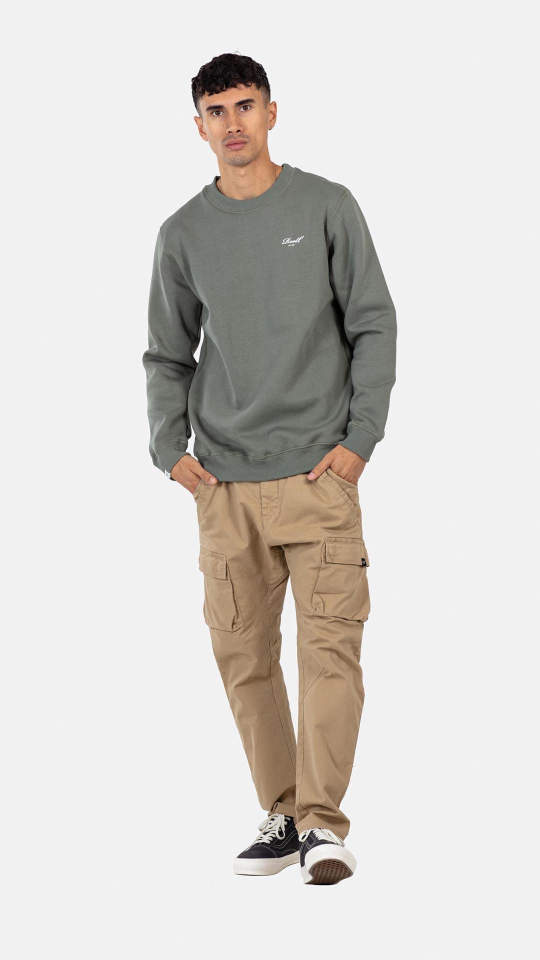 Regular Logo Crewneck - Grey Green - Reell Pakistan