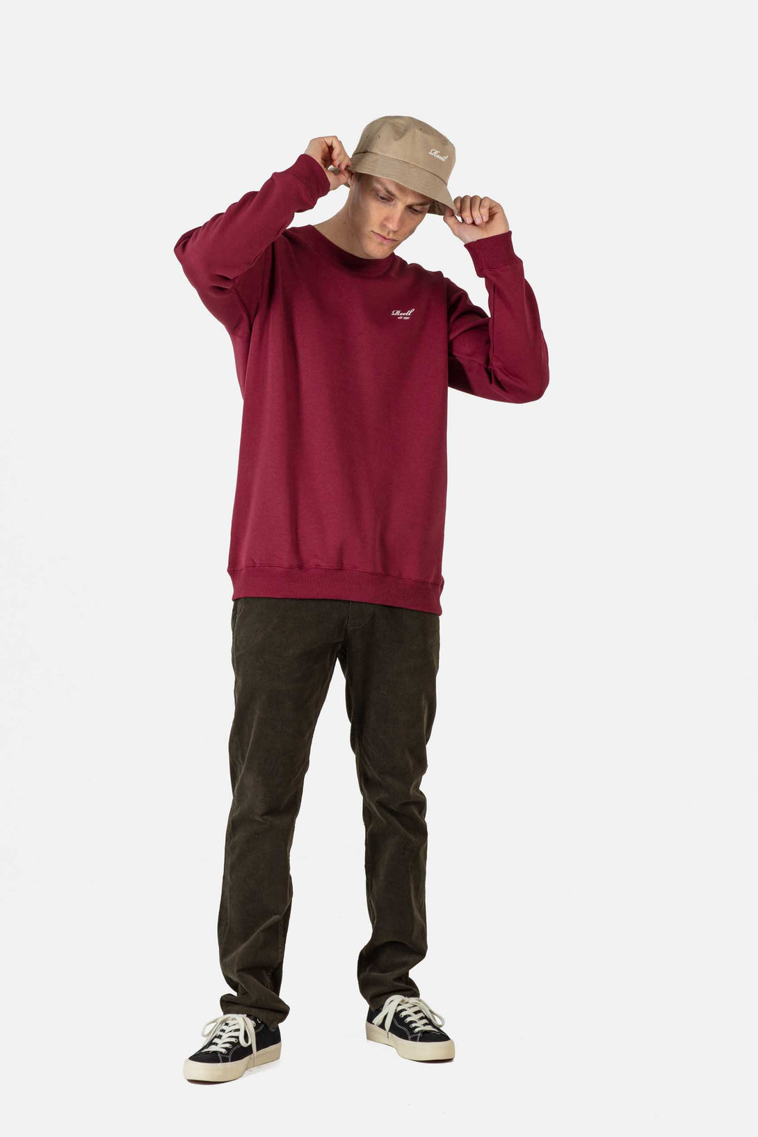 Regular Logo Crewneck - Wine Red - Reell Pakistan