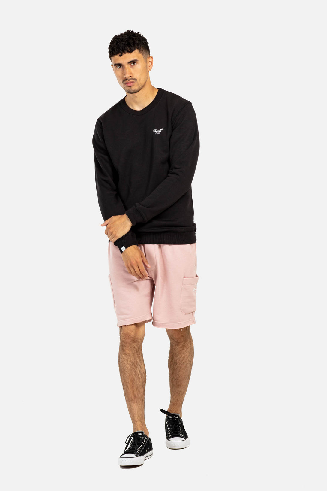 Terry Logo Crewneck - Deep Black - Reell Pakistan