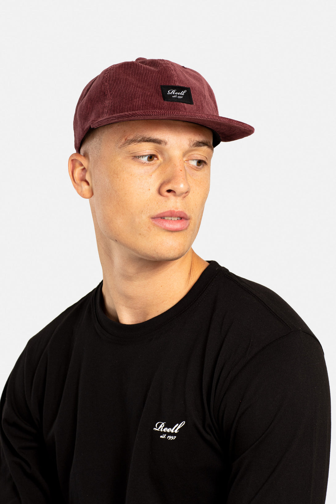 Flat 6-Panel Cap - Wine Red Cord - Reell Pakistan