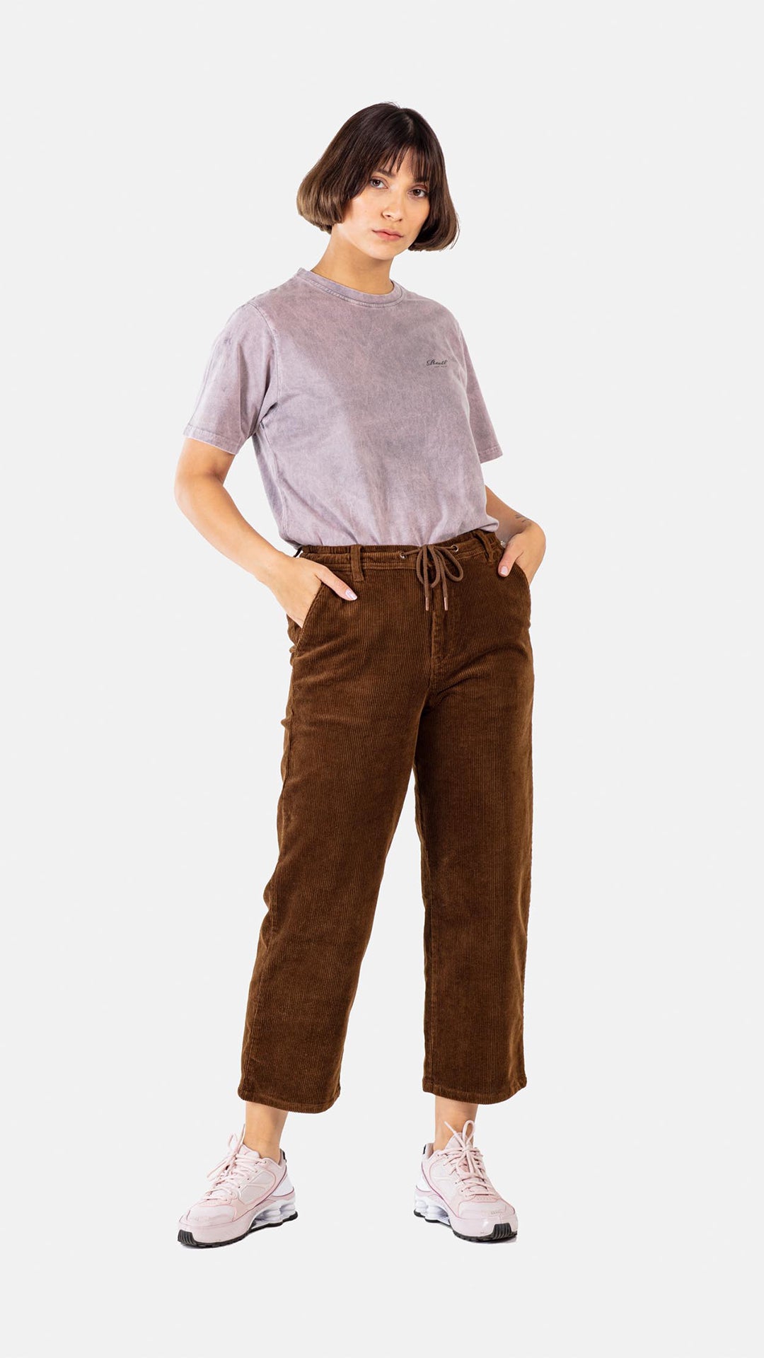 Reflex Women Loose Chino Corduroy - Brown - Reell Pakistan
