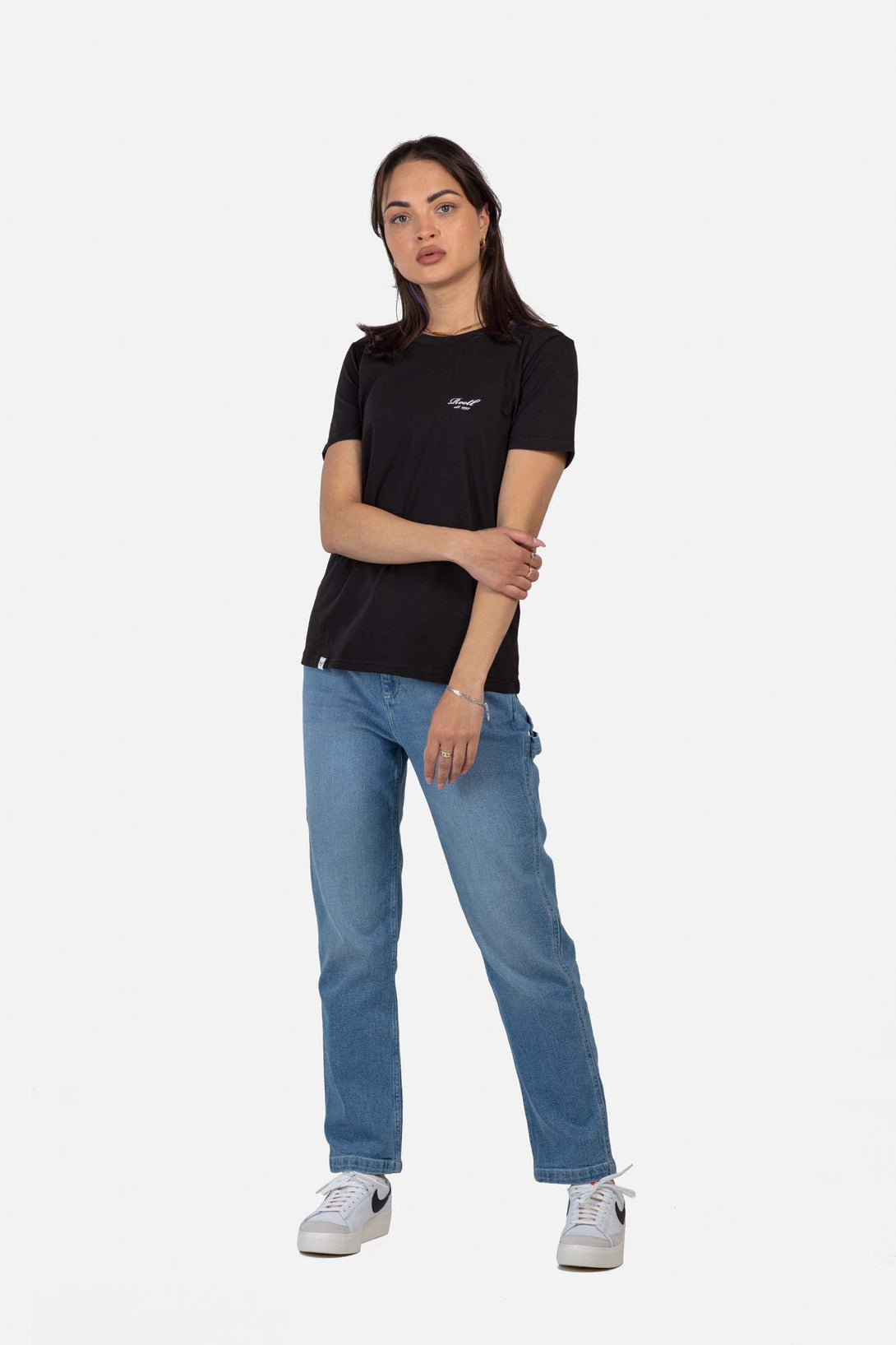 Women Fit T-Shirt - Deep Black - Reell Pakistan
