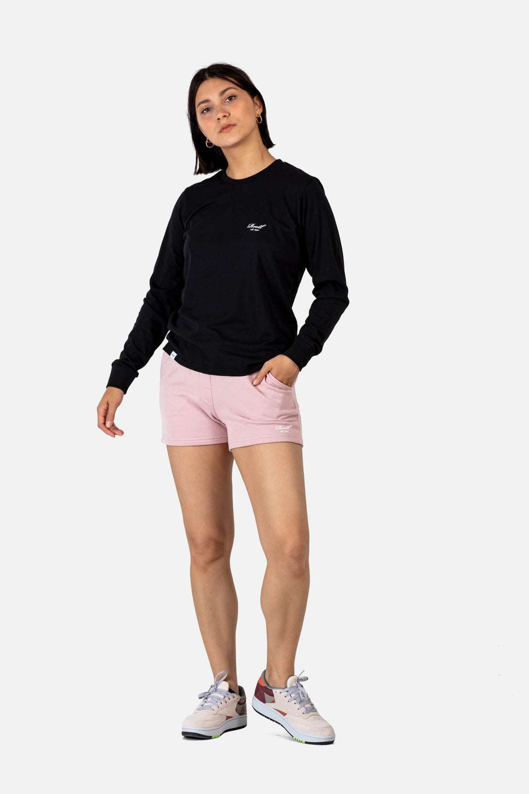 Women Logo Long Sleeve - Deep Black - Reell Pakistan