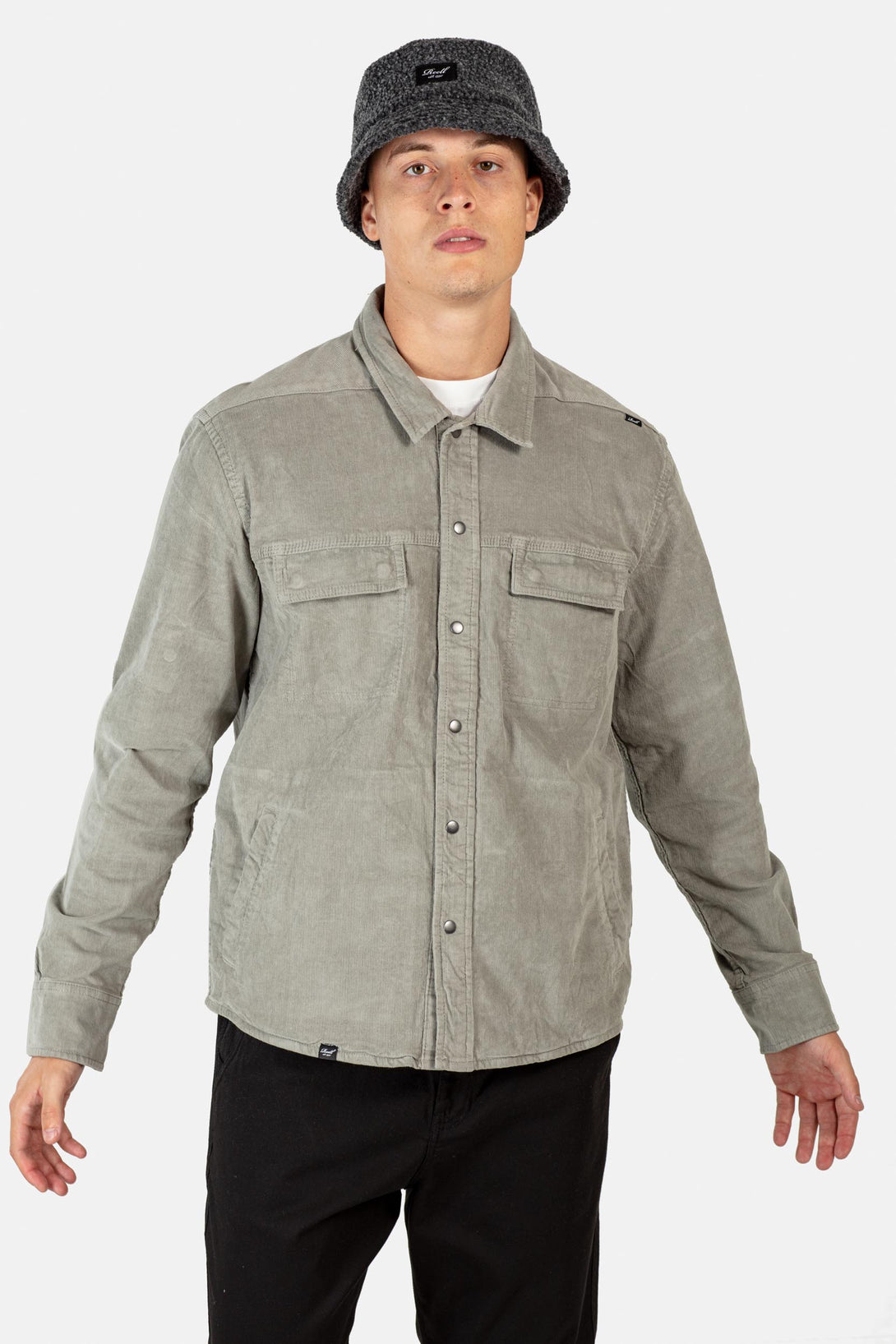 Duke Over Shirt - Baby Cord Grey Mint - Reell Pakistan