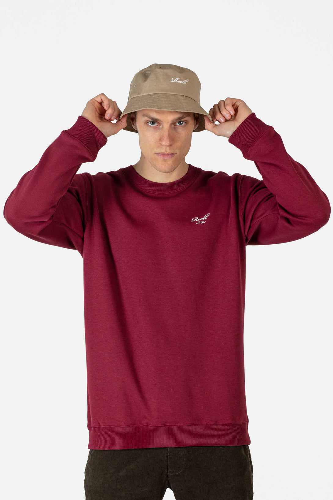 Regular Logo Crewneck - Wine Red - Reell Pakistan