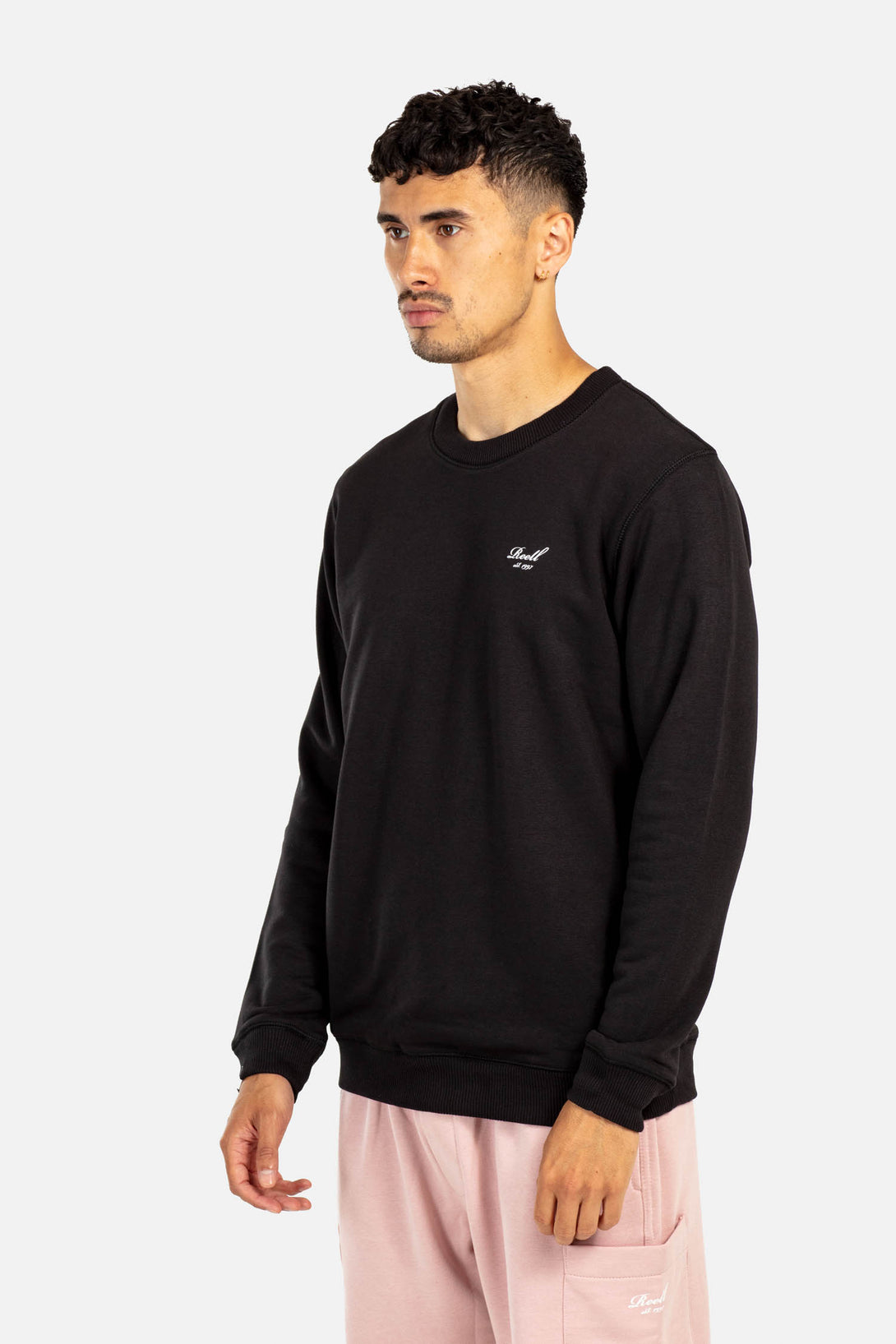 Terry Logo Crewneck - Deep Black - Reell Pakistan