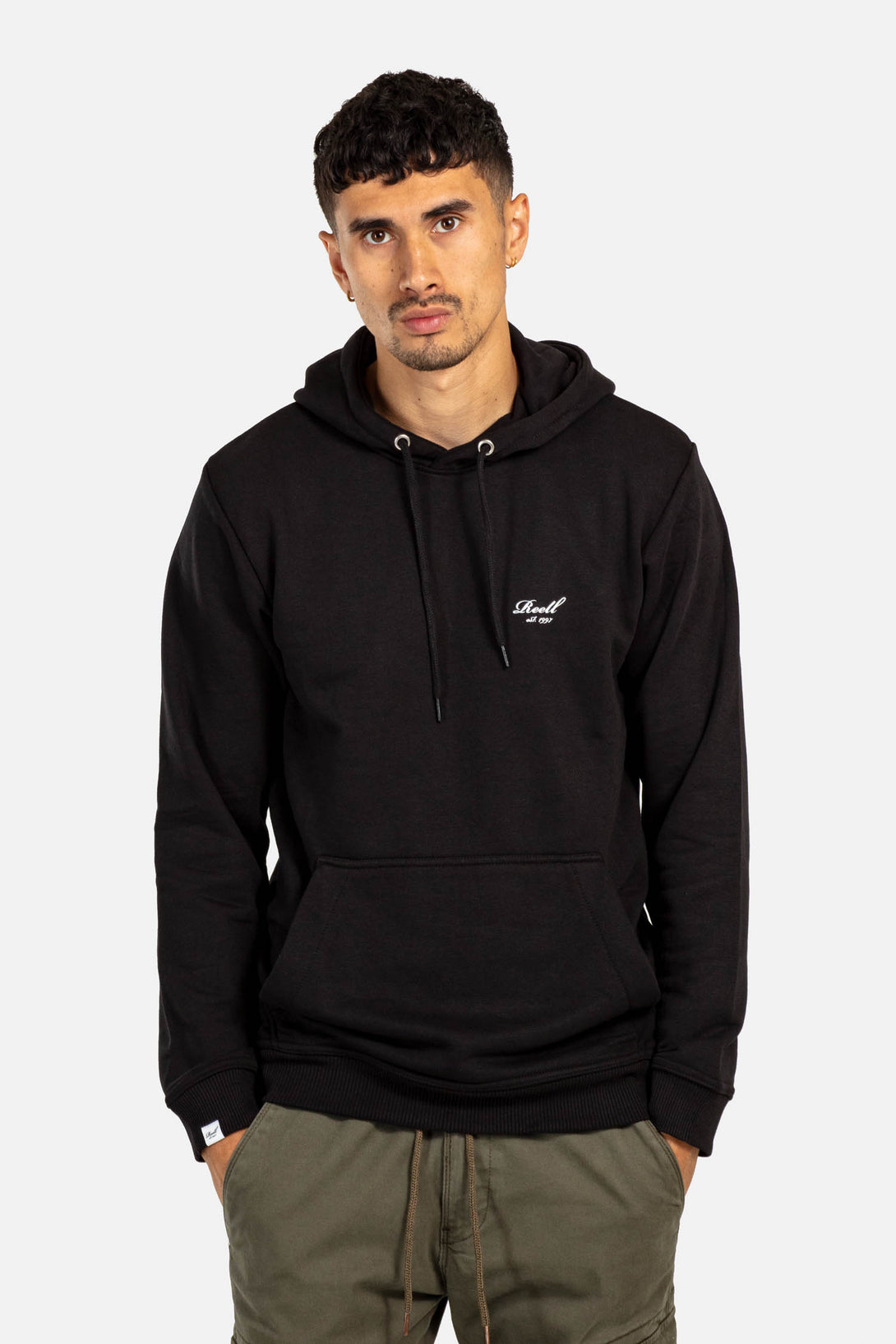 Terry Logo Hoodie - Deep Black - Reell Pakistan