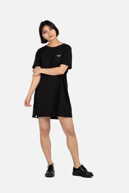Women T Shirt Dress - Deep Black - Reell Pakistan