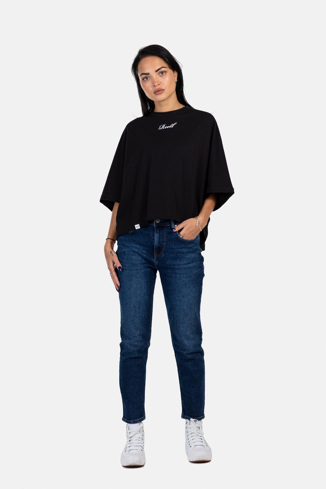 Women Layla T-Shirt - Deep Black - Reell Pakistan