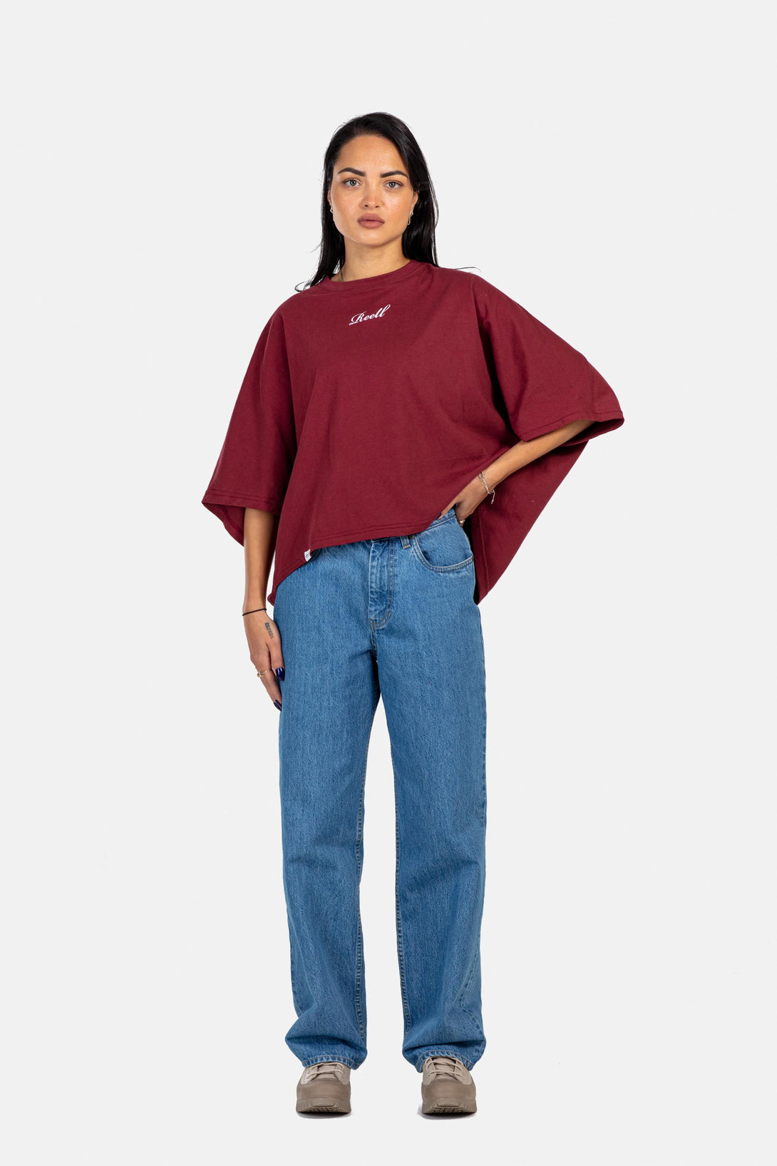 Women Layla T-Shirt - Wine Red - Reell Pakistan
