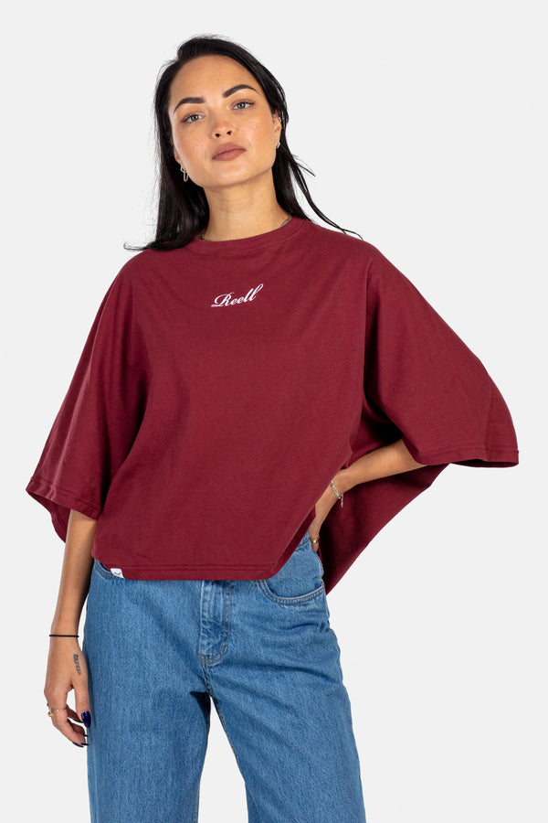 Women Layla T-Shirt - Wine Red - Reell Pakistan