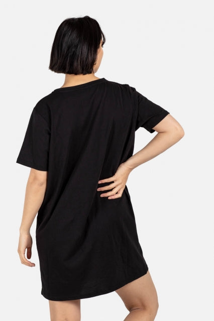 Women T Shirt Dress - Deep Black - Reell Pakistan