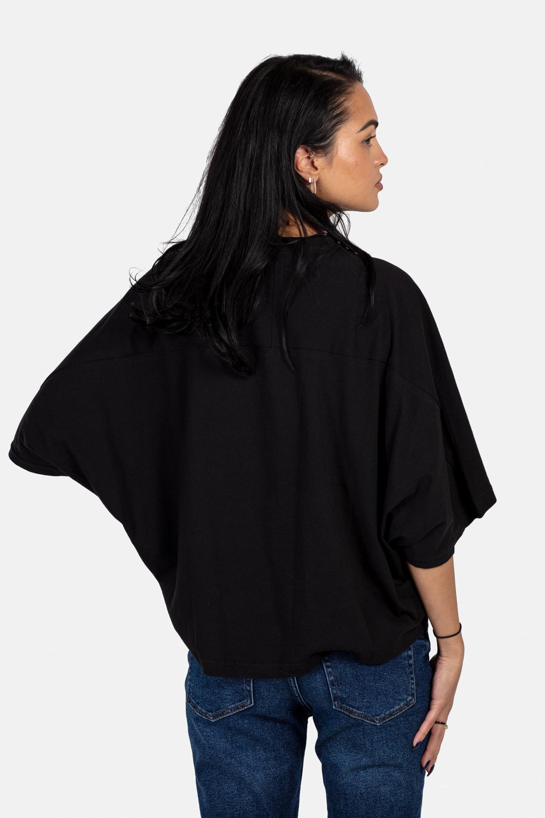 Women Layla T-Shirt - Deep Black - Reell Pakistan