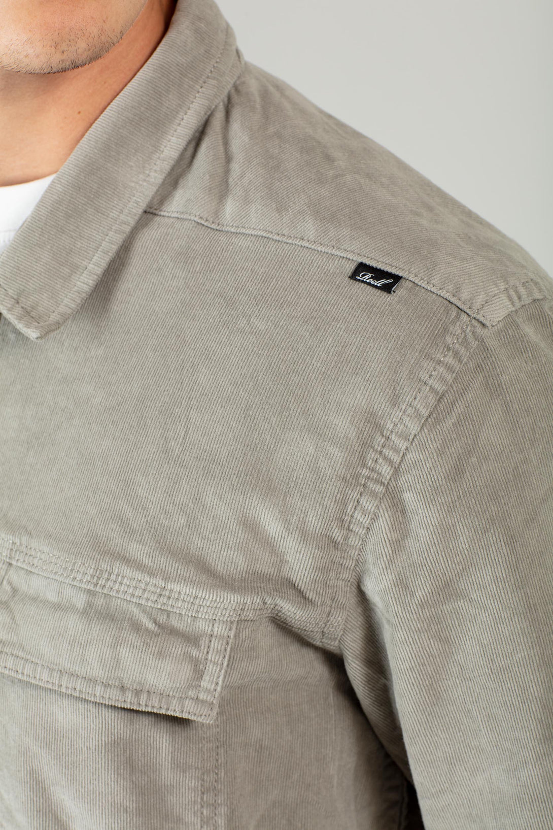 Duke Over Shirt - Baby Cord Grey Mint - Reell Pakistan