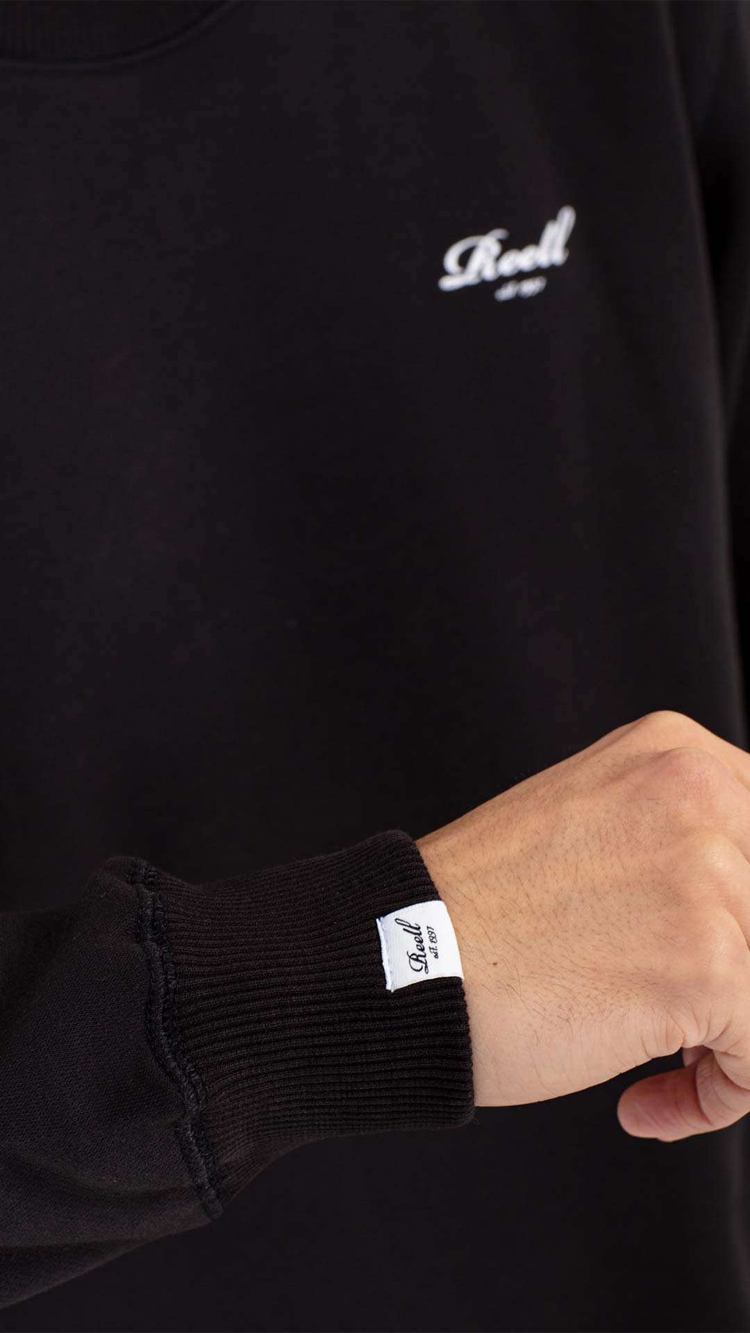 Regular Logo Crewneck - Deep Black - Reell Pakistan