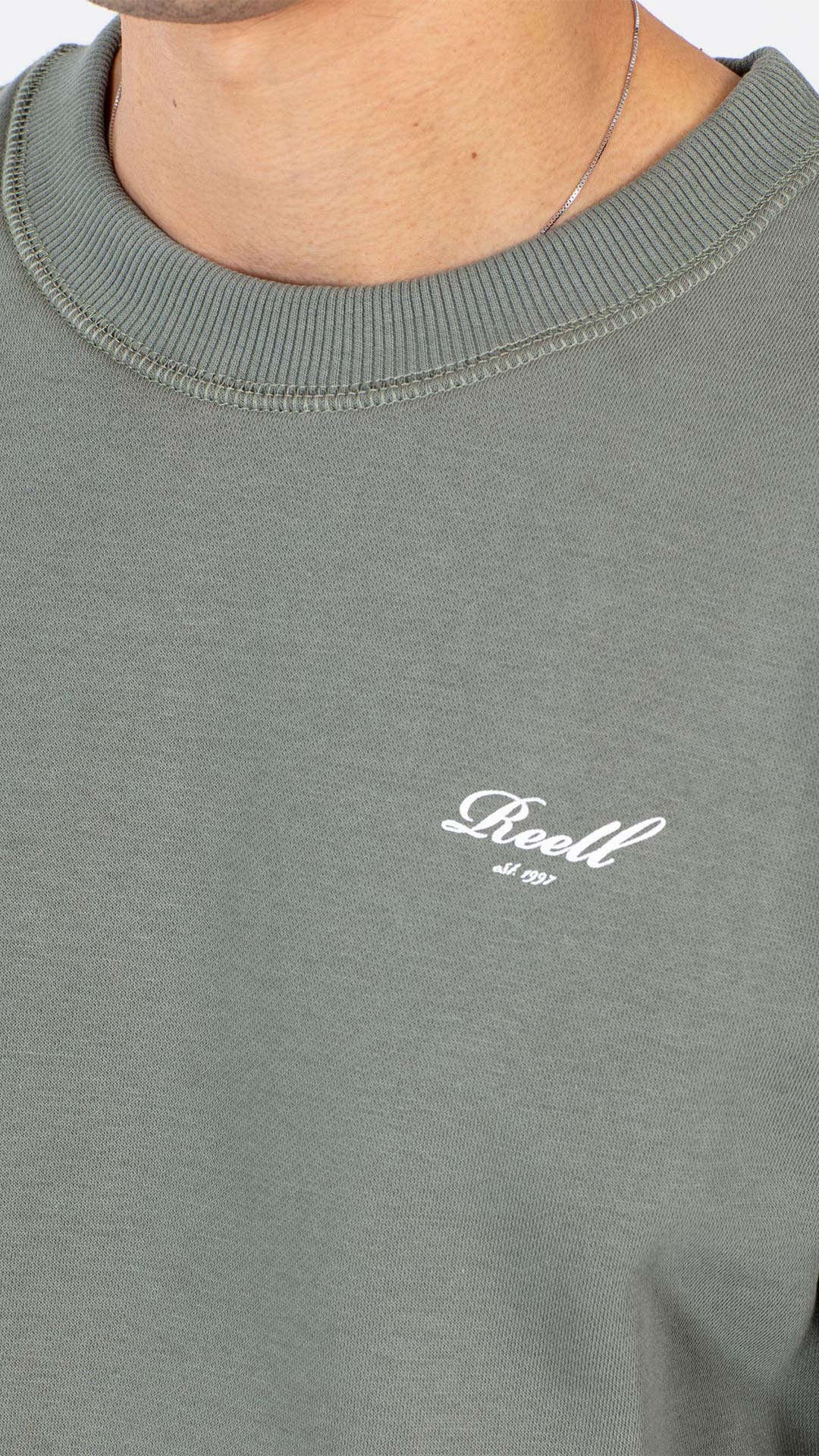 Regular Logo Crewneck - Grey Green - Reell Pakistan