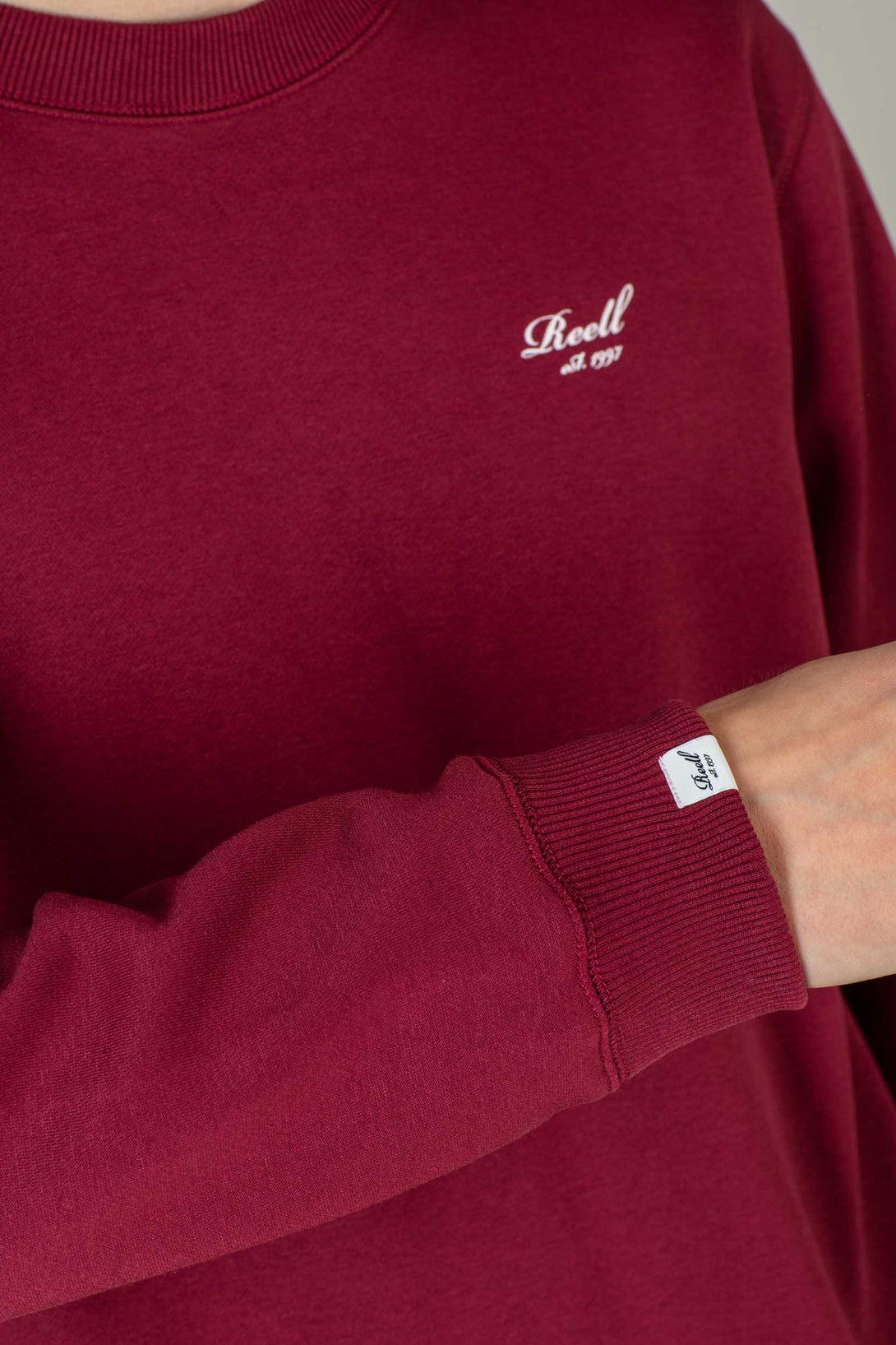 Regular Logo Crewneck - Wine Red - Reell Pakistan