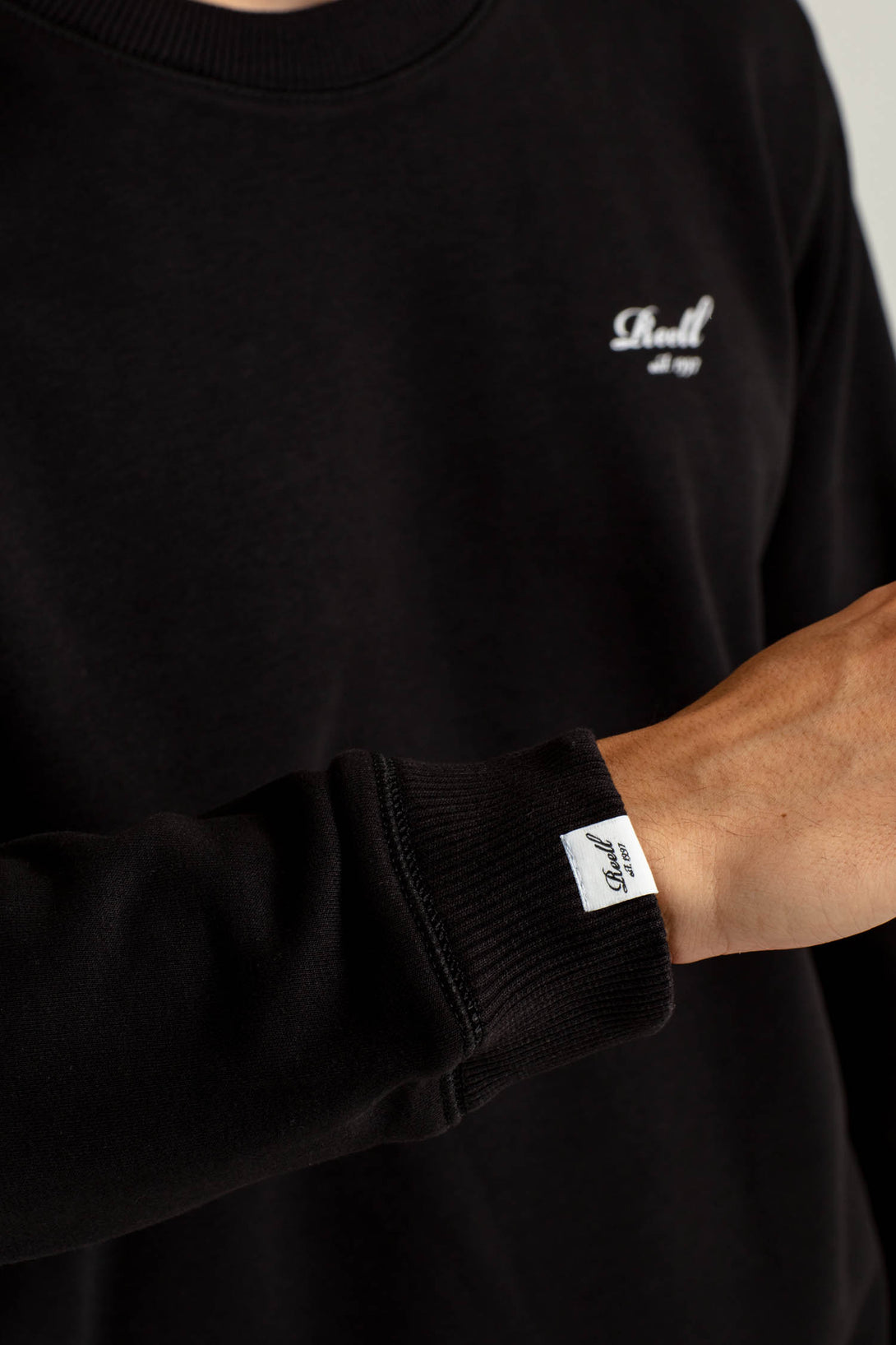 Terry Logo Crewneck - Deep Black - Reell Pakistan