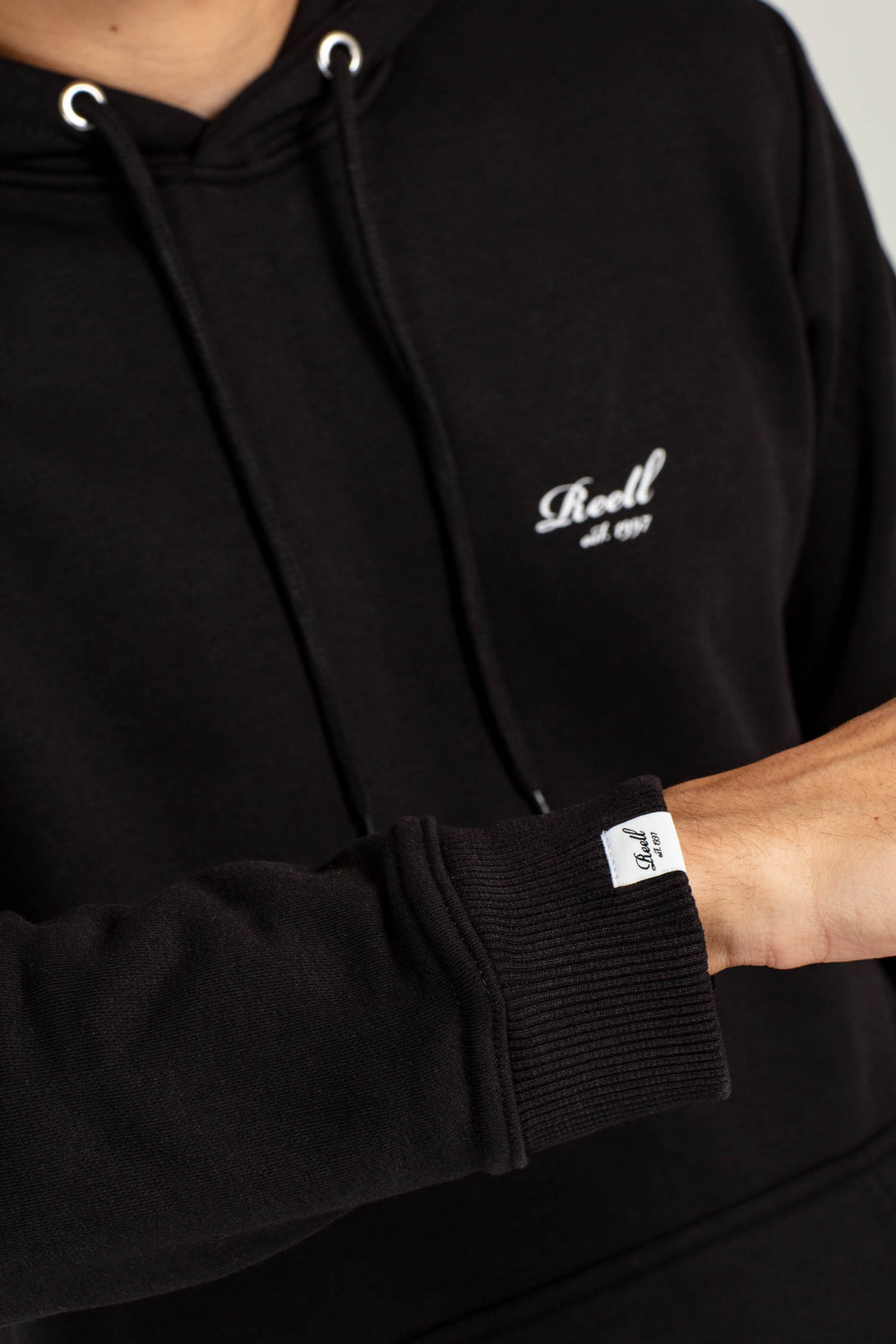 Terry Logo Hoodie - Deep Black - Reell Pakistan