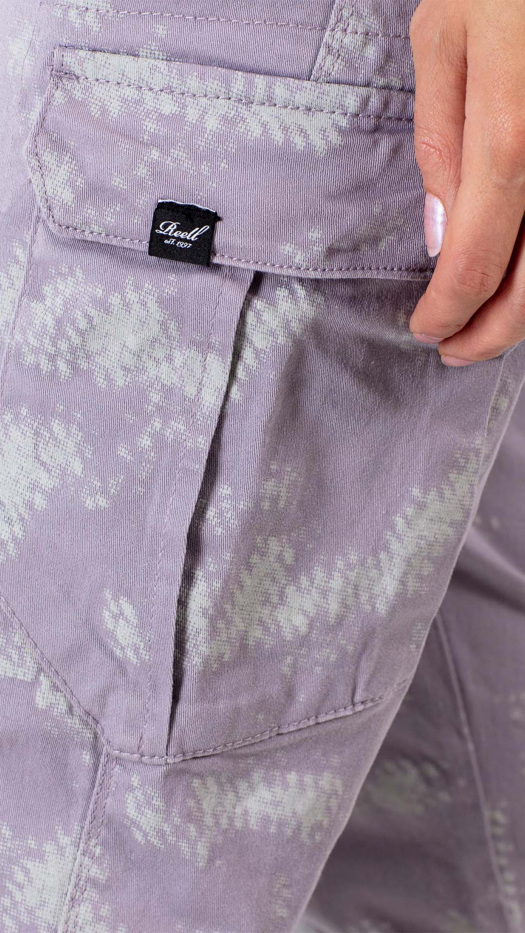 Reflex Women Rib Cargo - Script Camo Purple Gray - Reell Pakistan