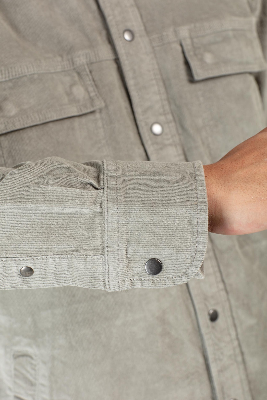 Duke Over Shirt - Baby Cord Grey Mint - Reell Pakistan