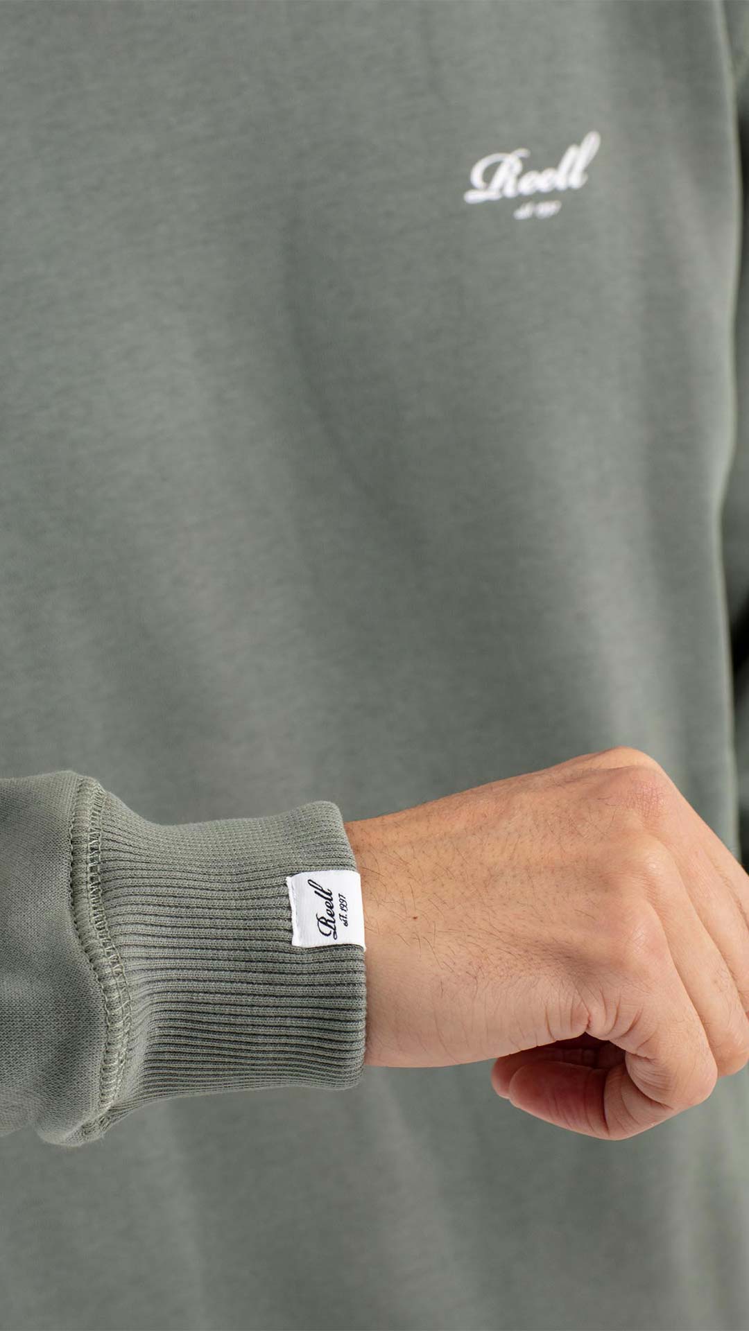 Regular Logo Crewneck - Grey Green - Reell Pakistan