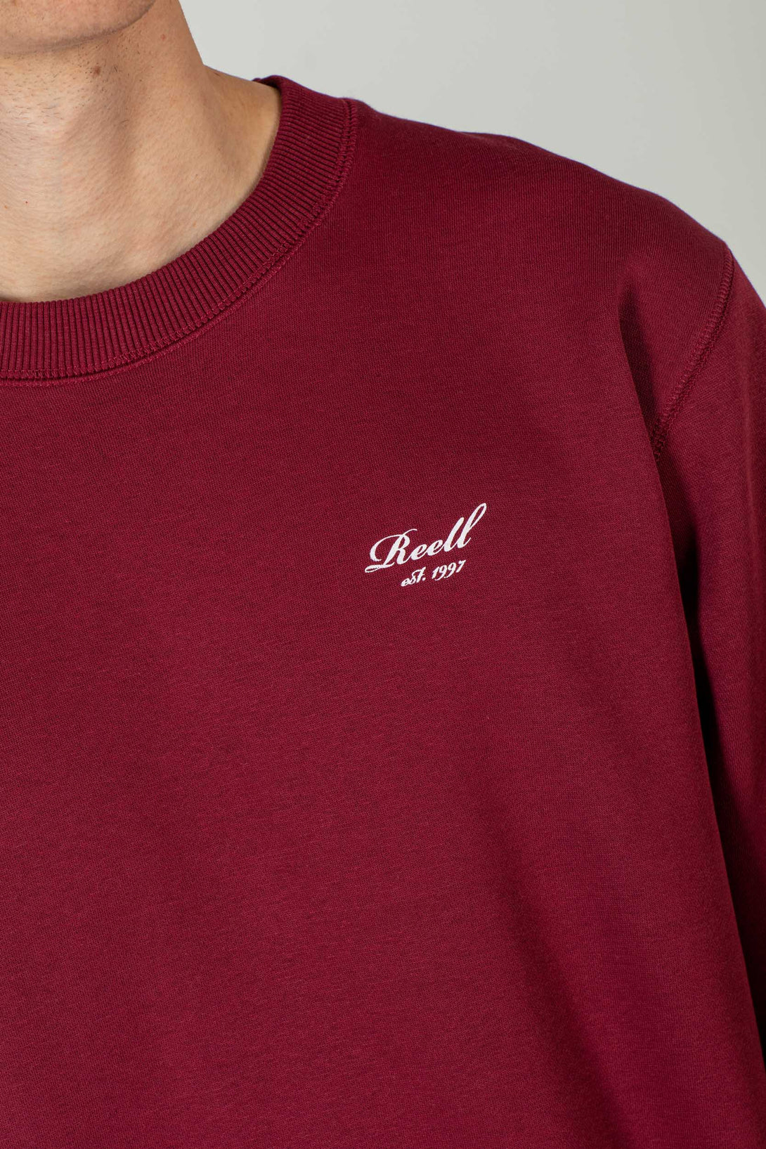 Regular Logo Crewneck - Wine Red - Reell Pakistan