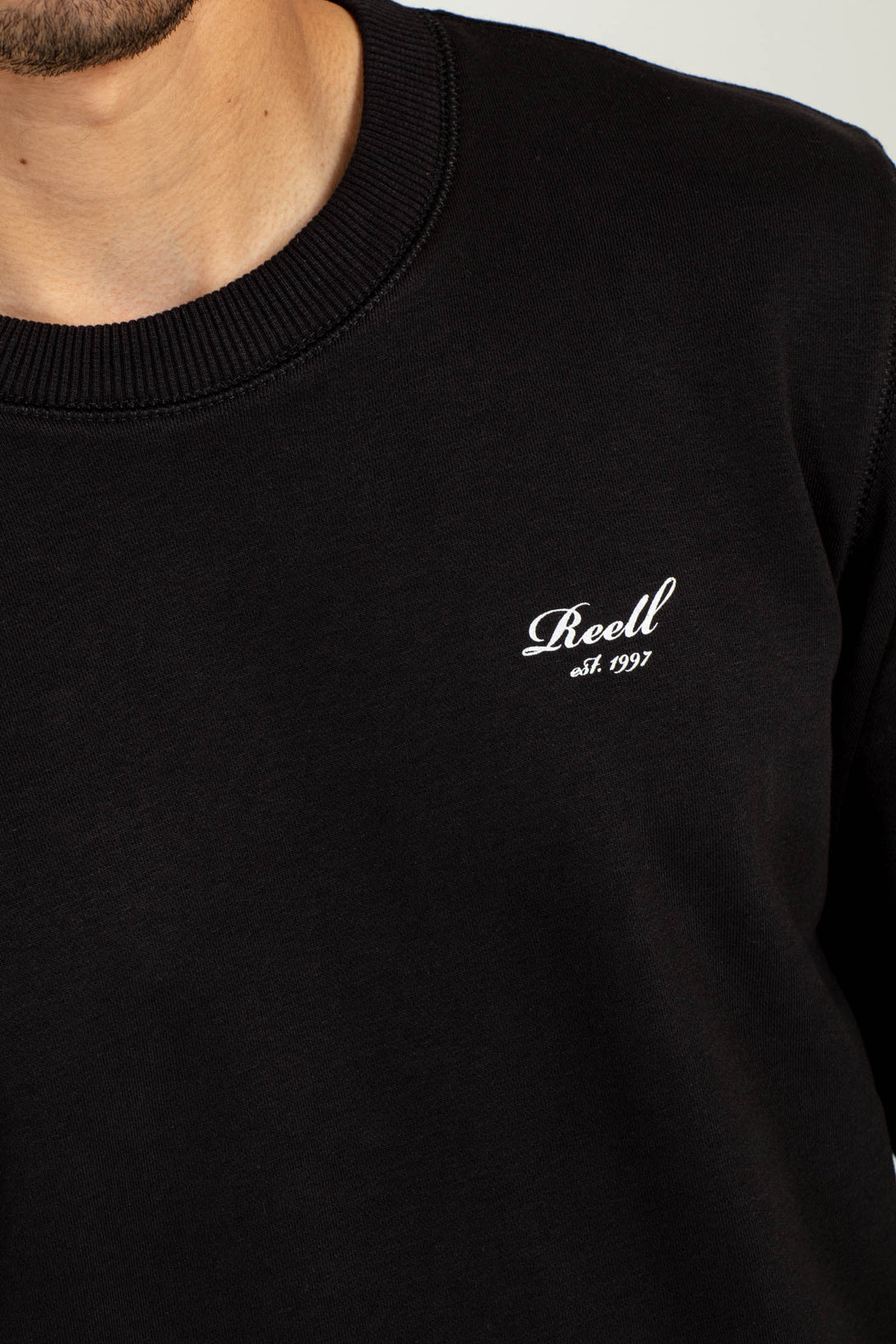 Terry Logo Crewneck - Deep Black - Reell Pakistan