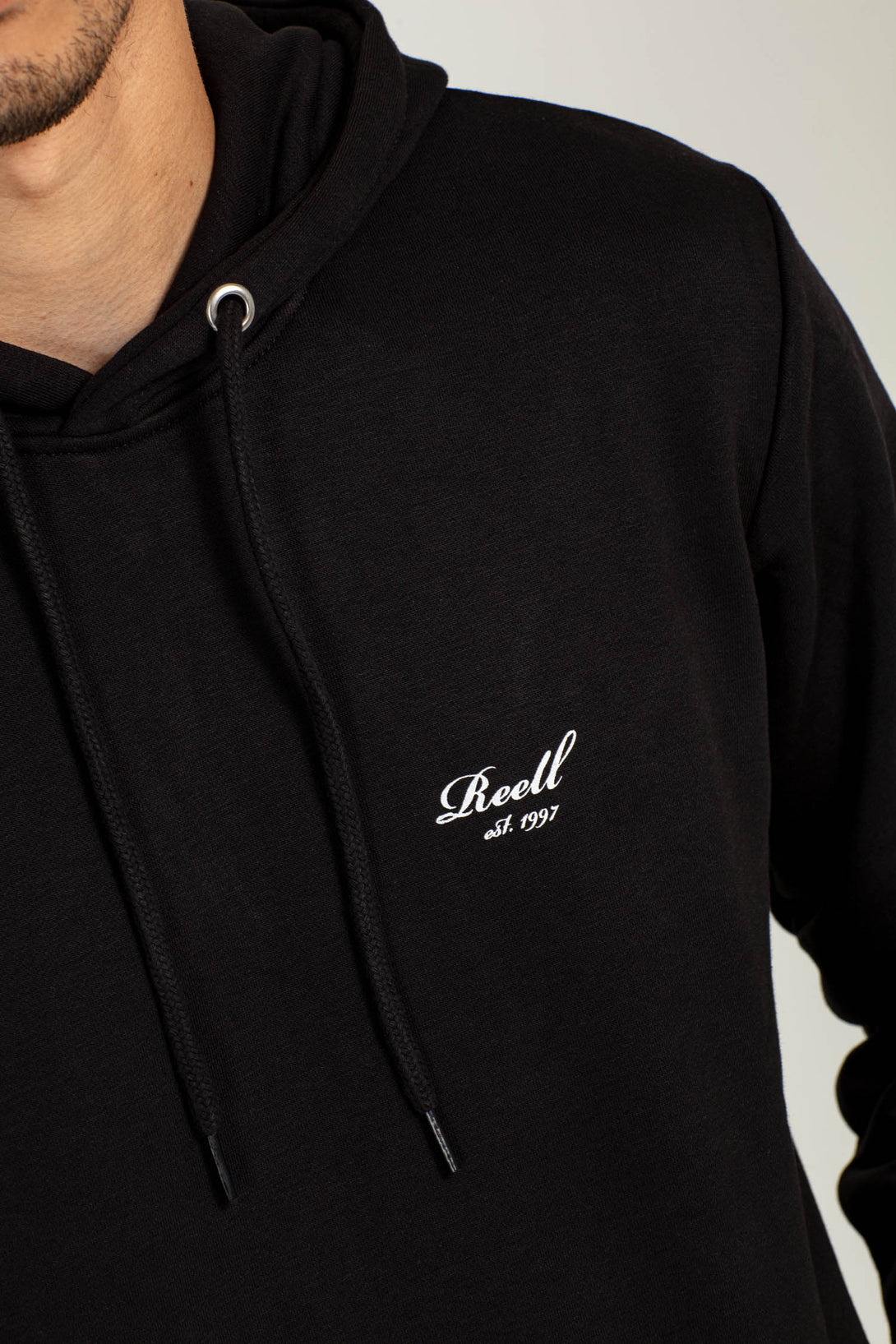 Terry Logo Hoodie - Deep Black - Reell Pakistan