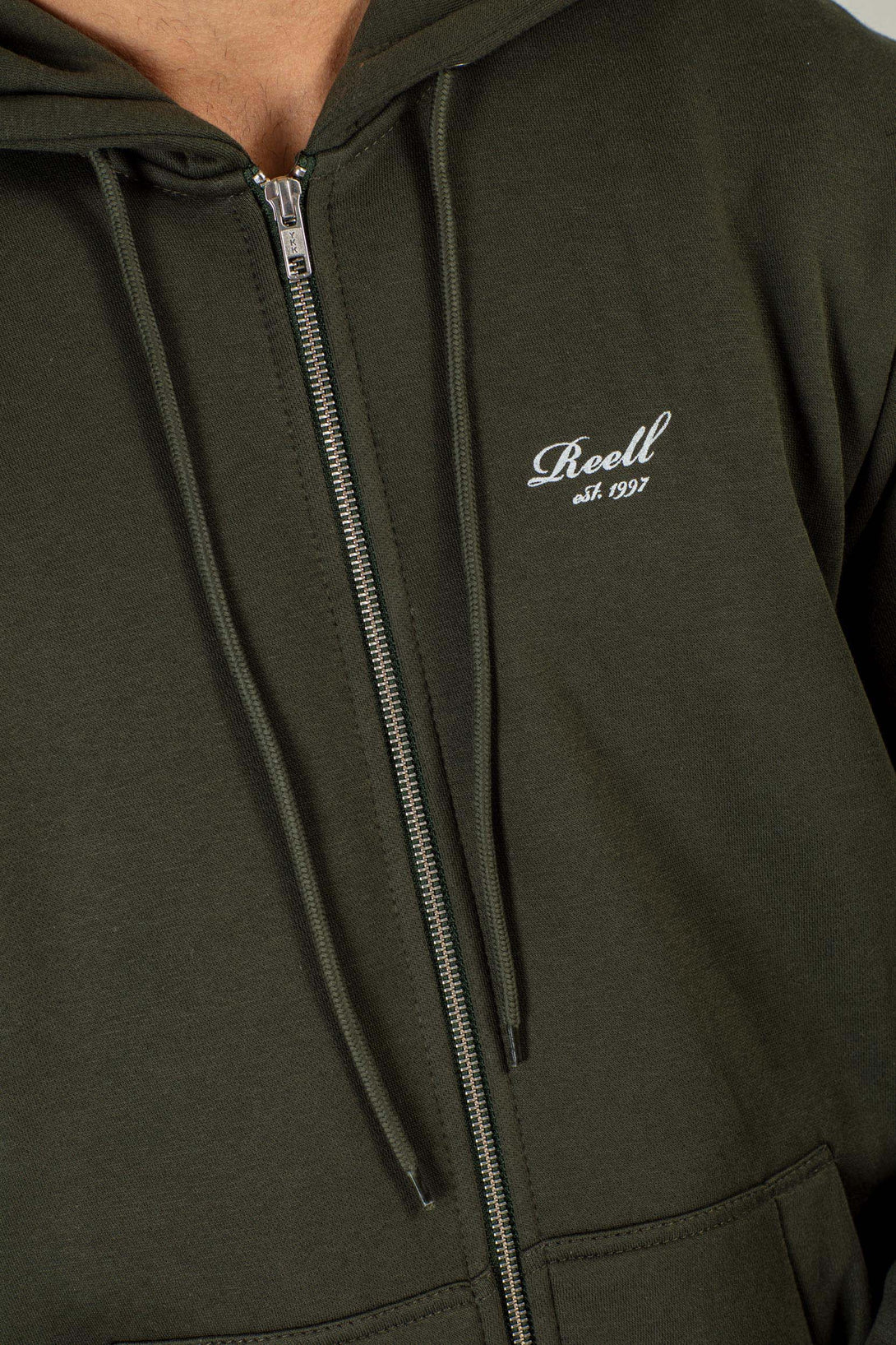 Staple Logo Zip Hoodie - Forest Green - Reell Pakistan