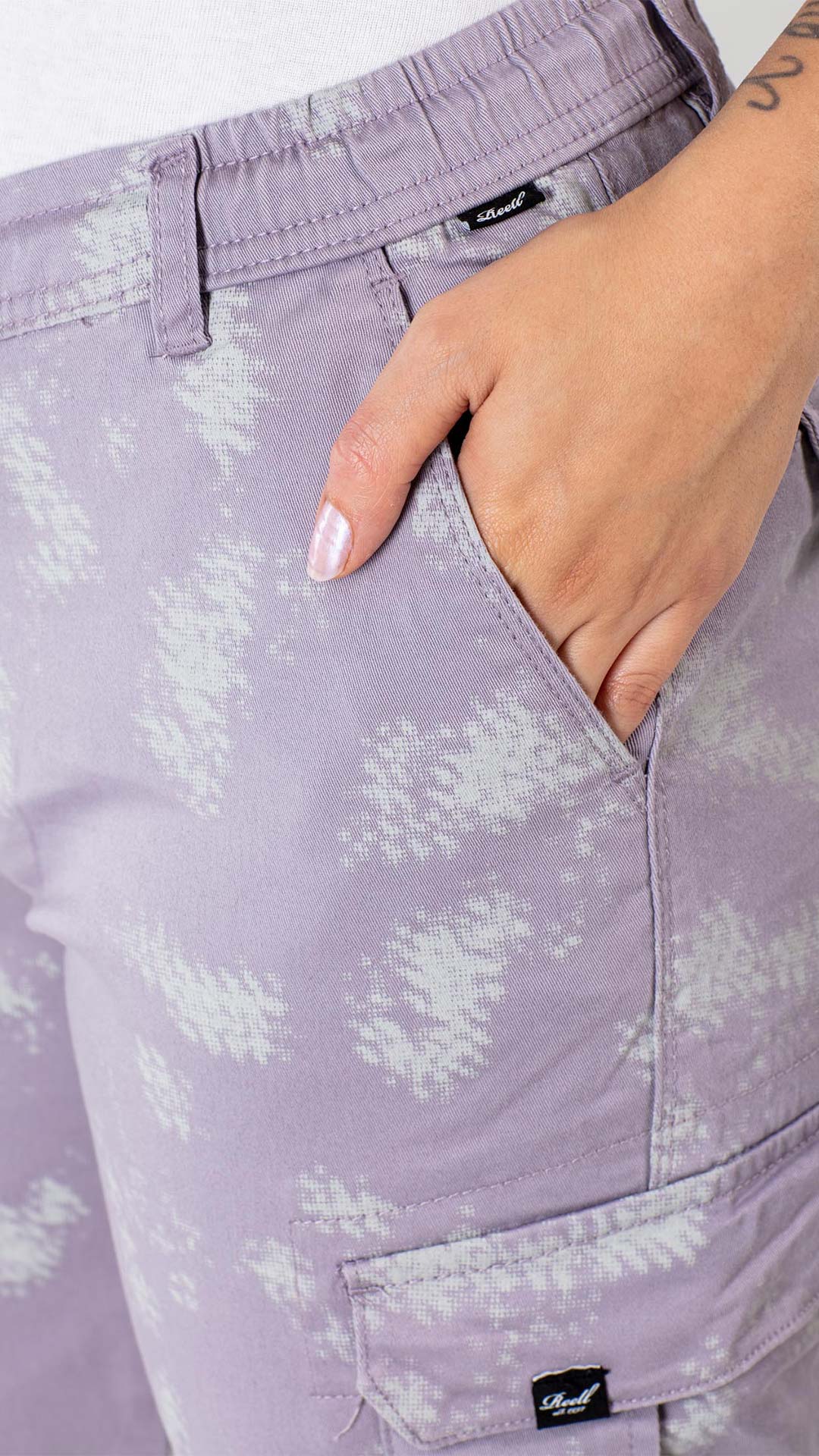 Reflex Women Rib Cargo - Script Camo Purple Gray - Reell Pakistan