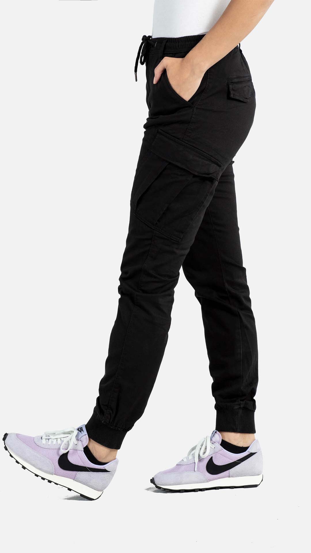 Reflex Women Rib Cargo - Black - Reell Pakistan