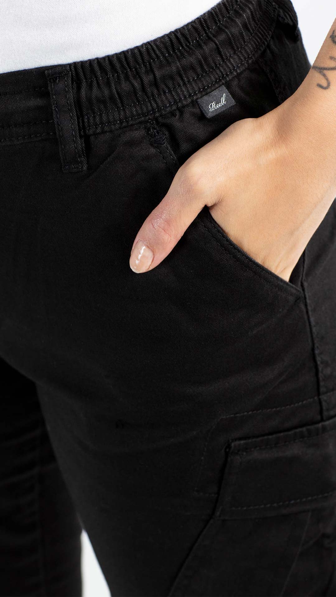 Reflex Women Rib Cargo - Black - Reell Pakistan